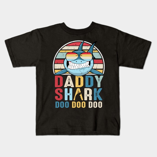 Daddy Shark Doo Doo Doo Kids T-Shirt by Sun68